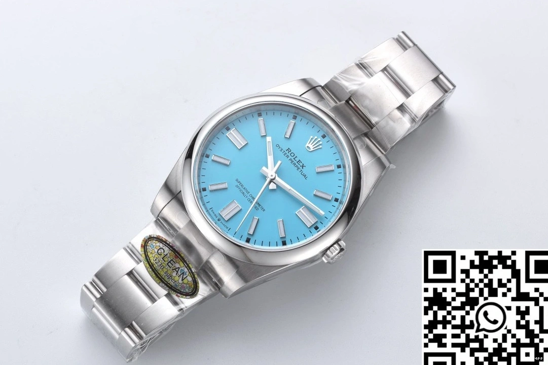 Rolex M124300-0006 Clean Perpetual Dial Turquoise Factory Oyster Blue 41MM 1223